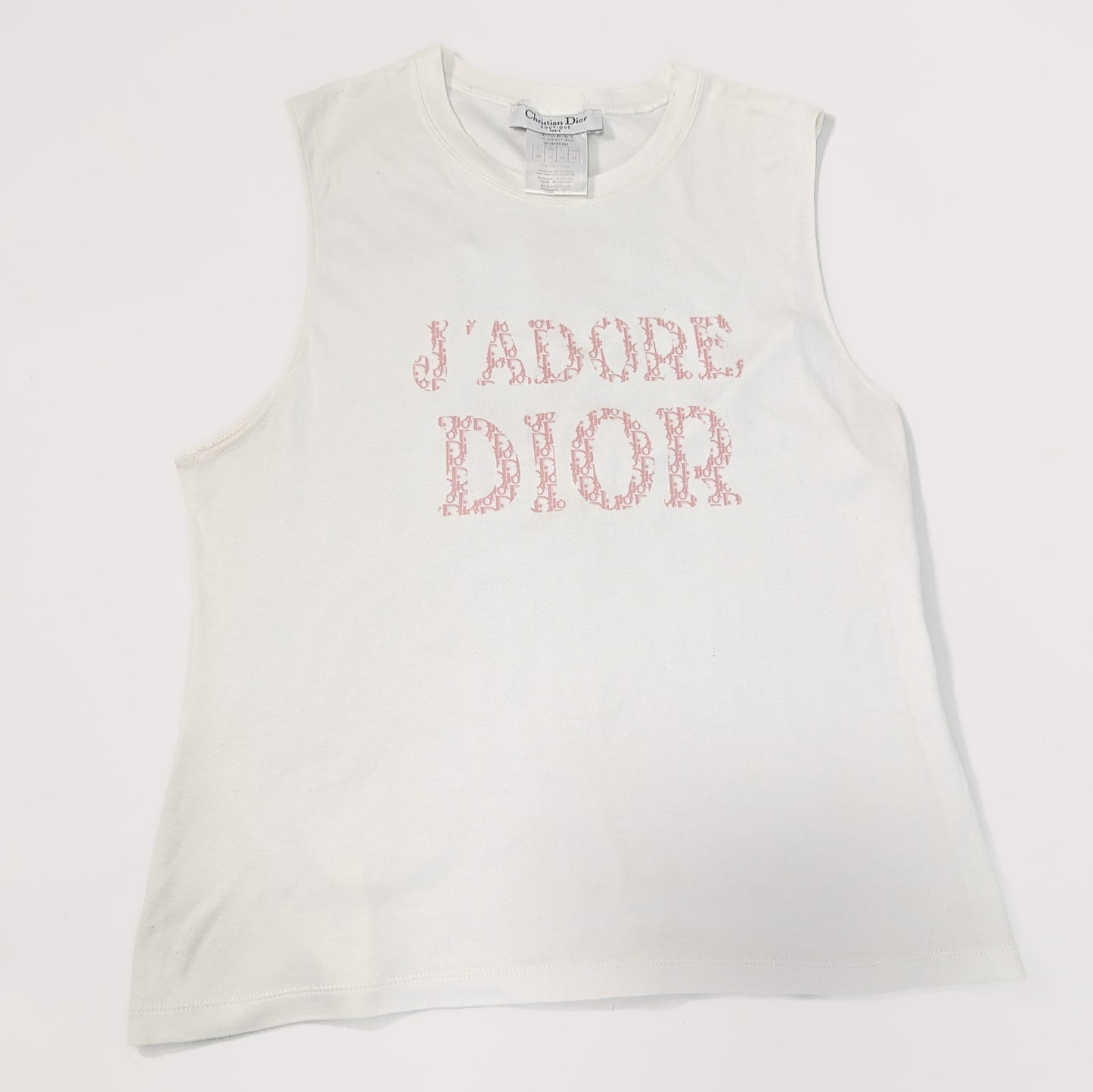 I love Dior tank top white pink - L