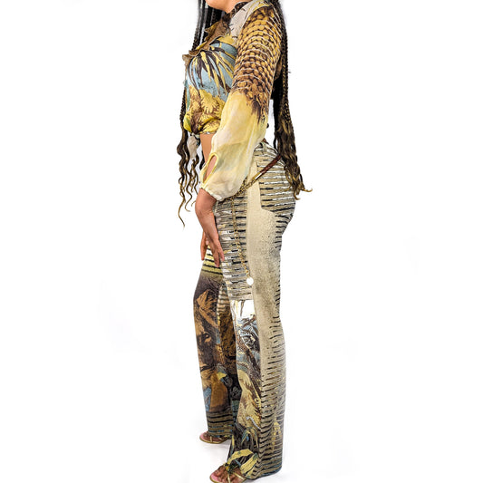 Roberto Cavalli lion print pants - S/S 2002 - M