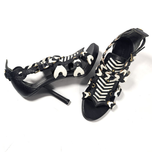 Balenciaga Black and White Braided Sandals 2008 - EU37.5|UK4.5|US6.5