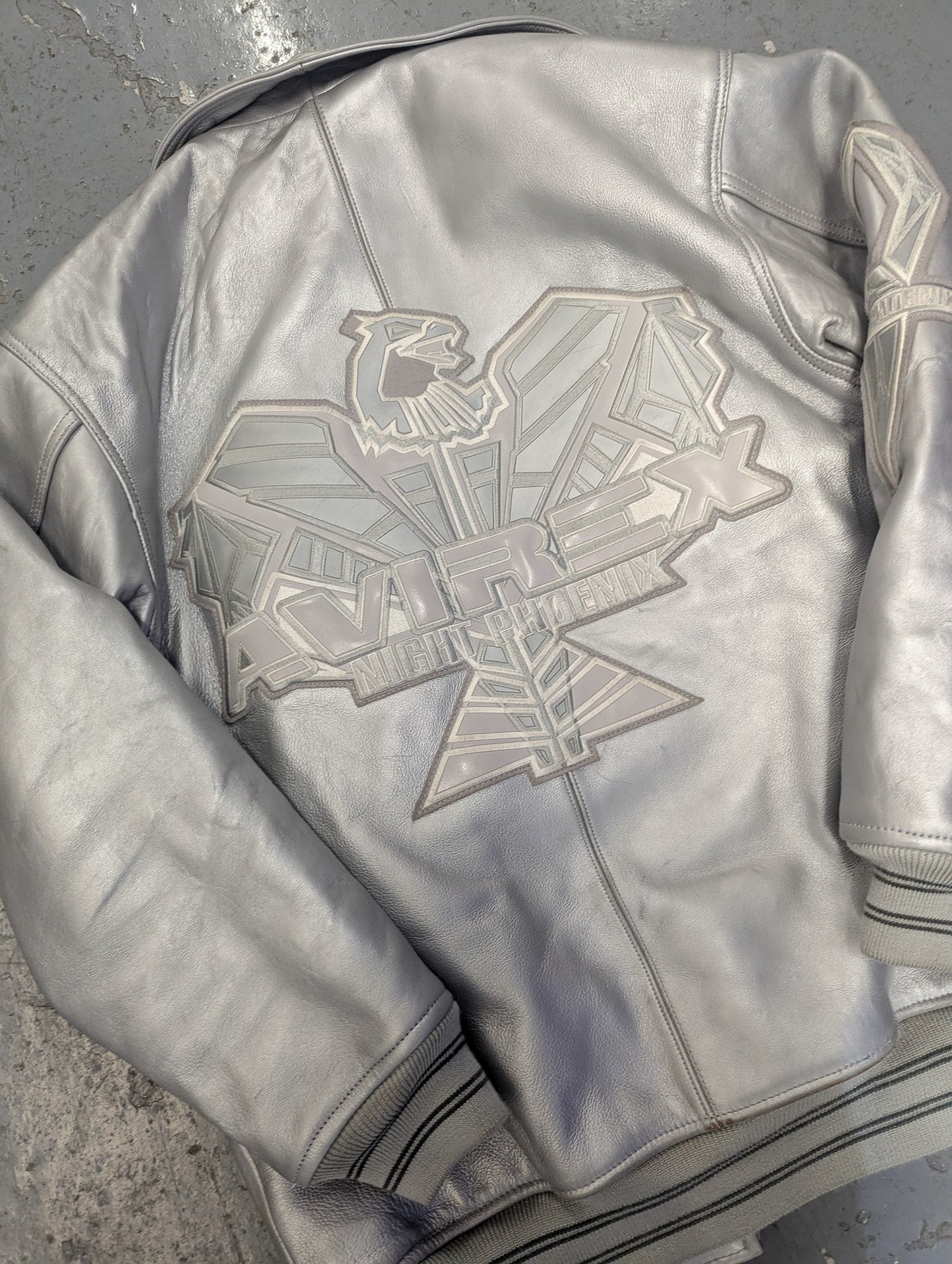 Avirex Silver Leather Jacket