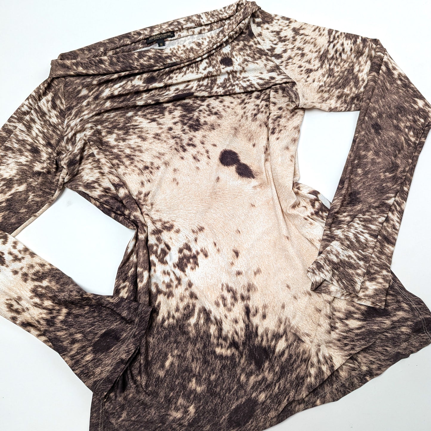 Roberto Cavalli fur trompe l'oeil t-shirt