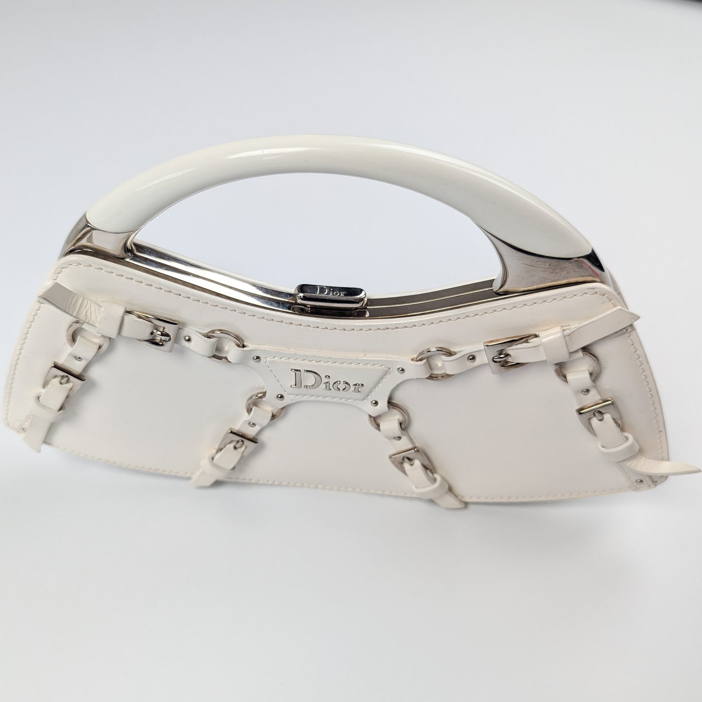 Dior Bondage mini handbag in white leather by Galliano - A/W 2003