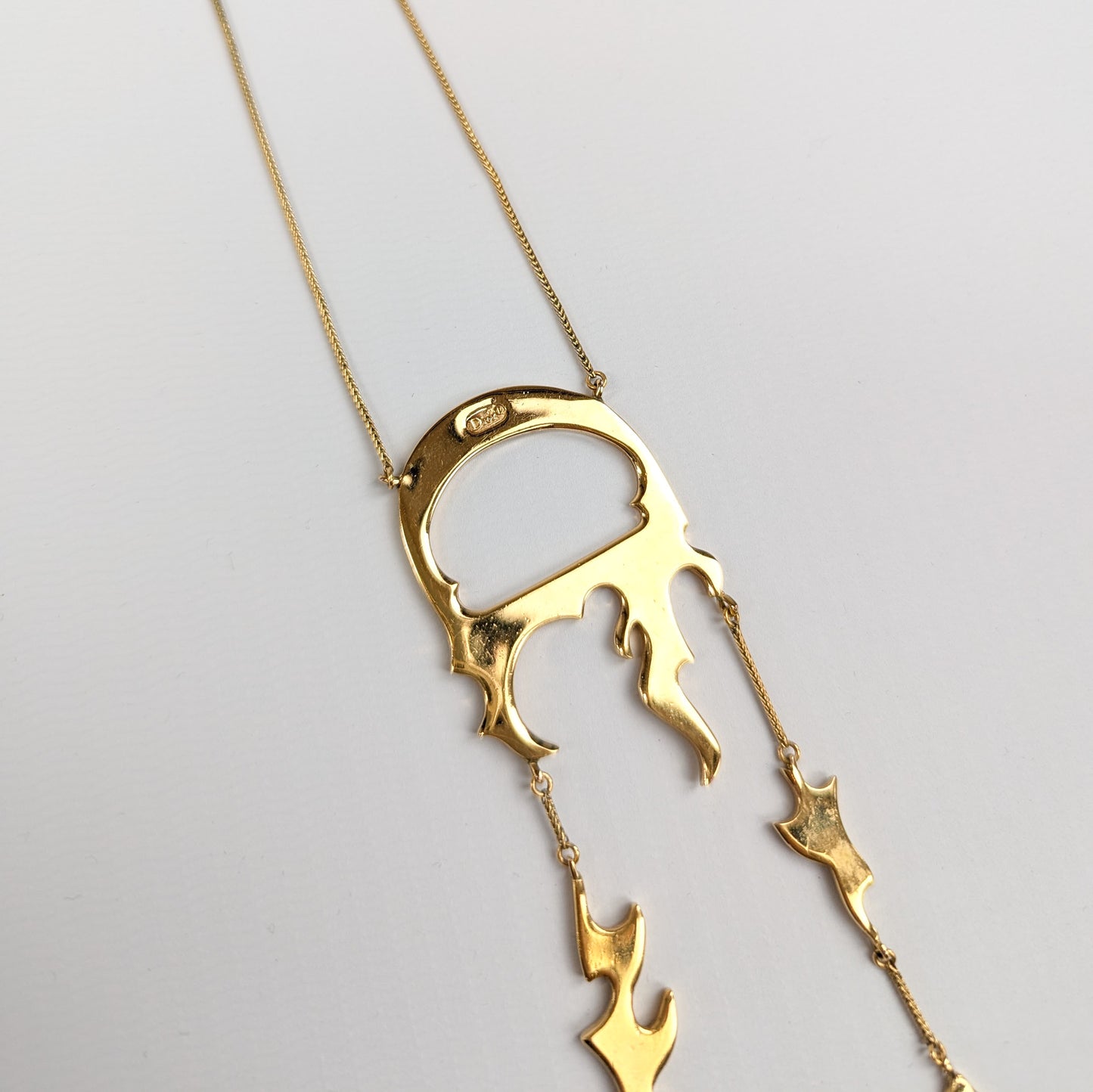 Dior necklace by Galliano flame gold