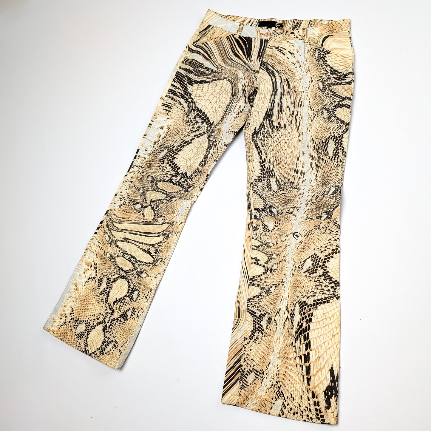 Cavalli beige animal print pants - L