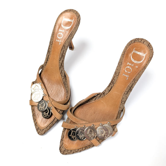 Monogram Mules Embellished with Dior Coins by Galliano - EU38|UK5|US7