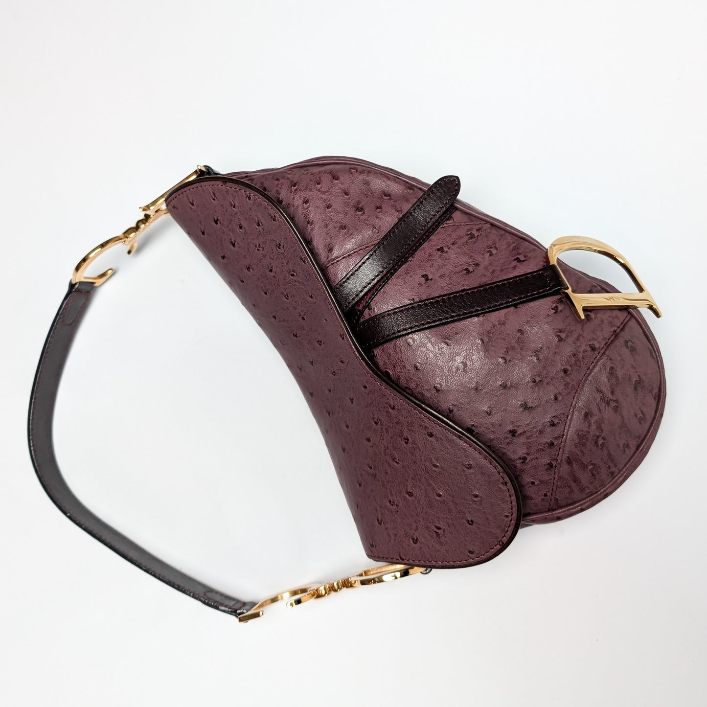 Purple Saddle Bag in Dior Ostrich Leather by Galliano - F/W 2000