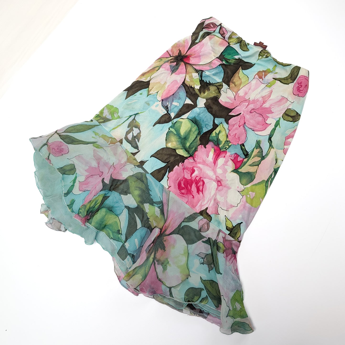 Vintage floral silk skirt/top