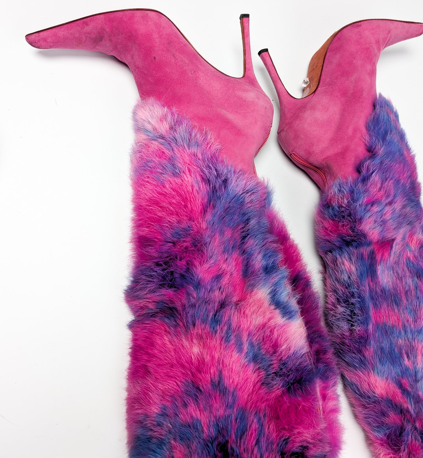 Italian boots with pink fur trim - EU40|7UK|9US