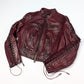 Dsquared2 Burgundy Lace-Up Leather Jacket