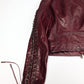 Dsquared2 Burgundy Lace-Up Leather Jacket