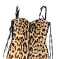 Dolce & Gabbana leopard corset strapless dress