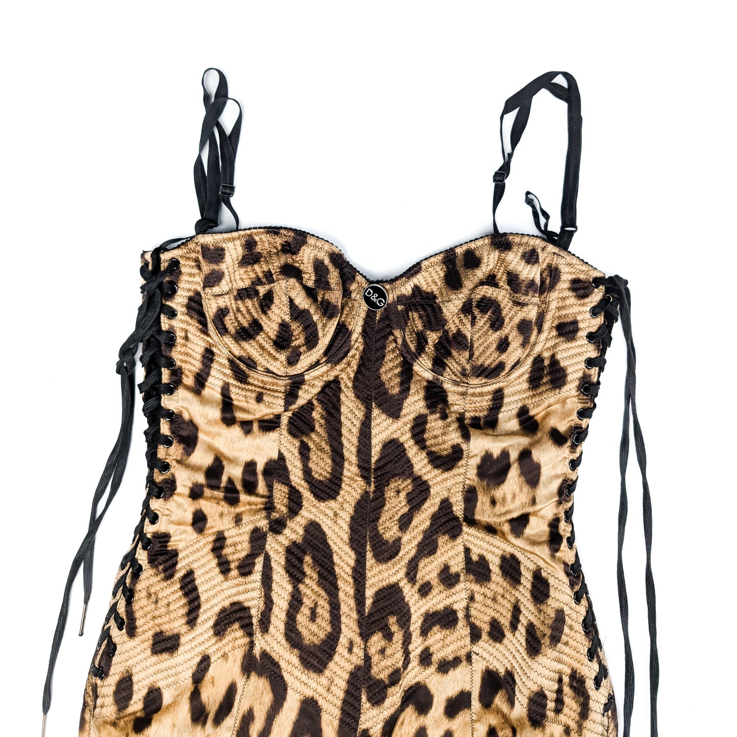 Dolce & Gabbana leopard corset strapless dress