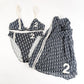 Dior 3-piece pareo and swimsuit set in blue trotter monogram - S/S2002