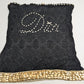 Black embroidered Dior headband by Galliano