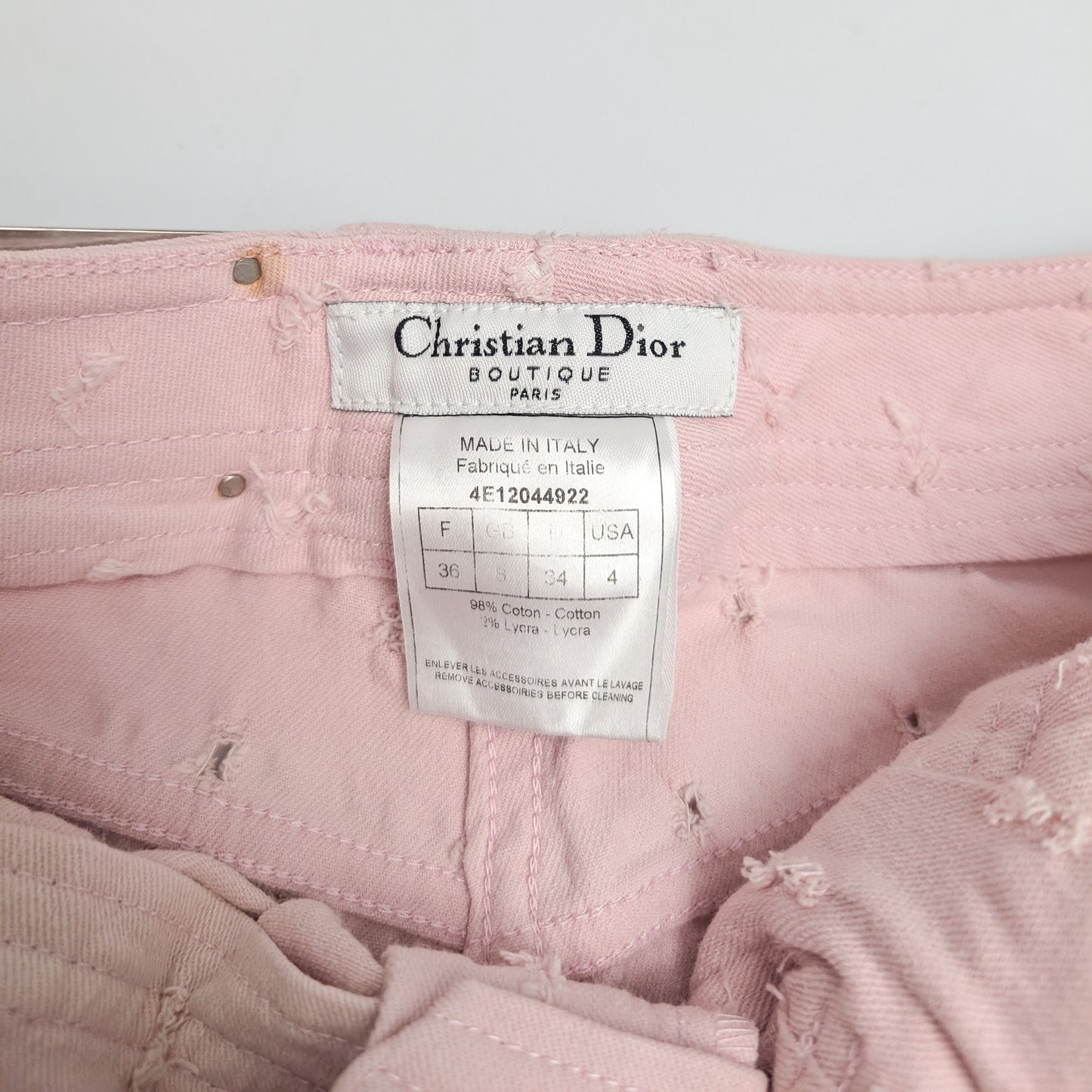 Dior by Galliano pink pique capri - S