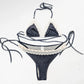 Denim-effect swimsuit with lace trim - Dior by Galliano