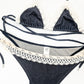 Denim-effect swimsuit with lace trim - Dior by Galliano