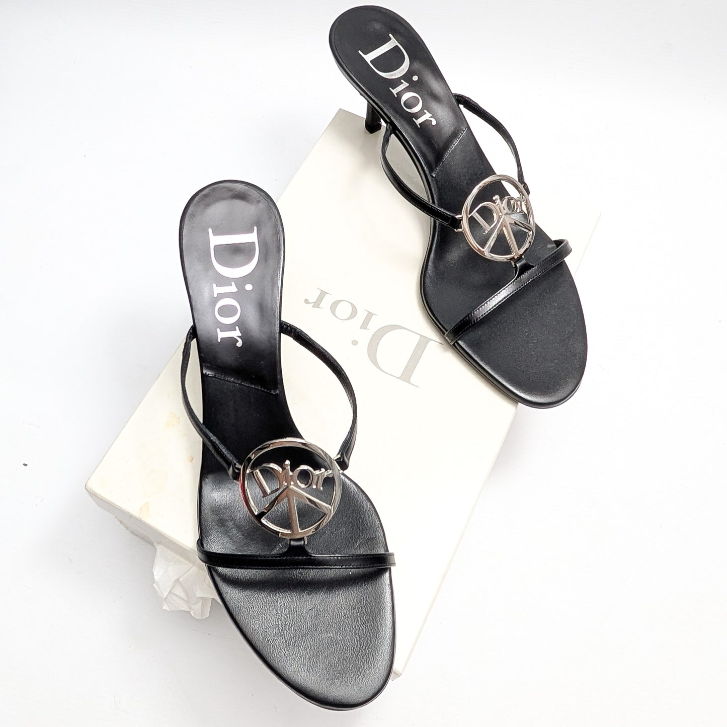 Dior mules by Galliano "Peace and Love" 2005 - EU39|UK6|US8