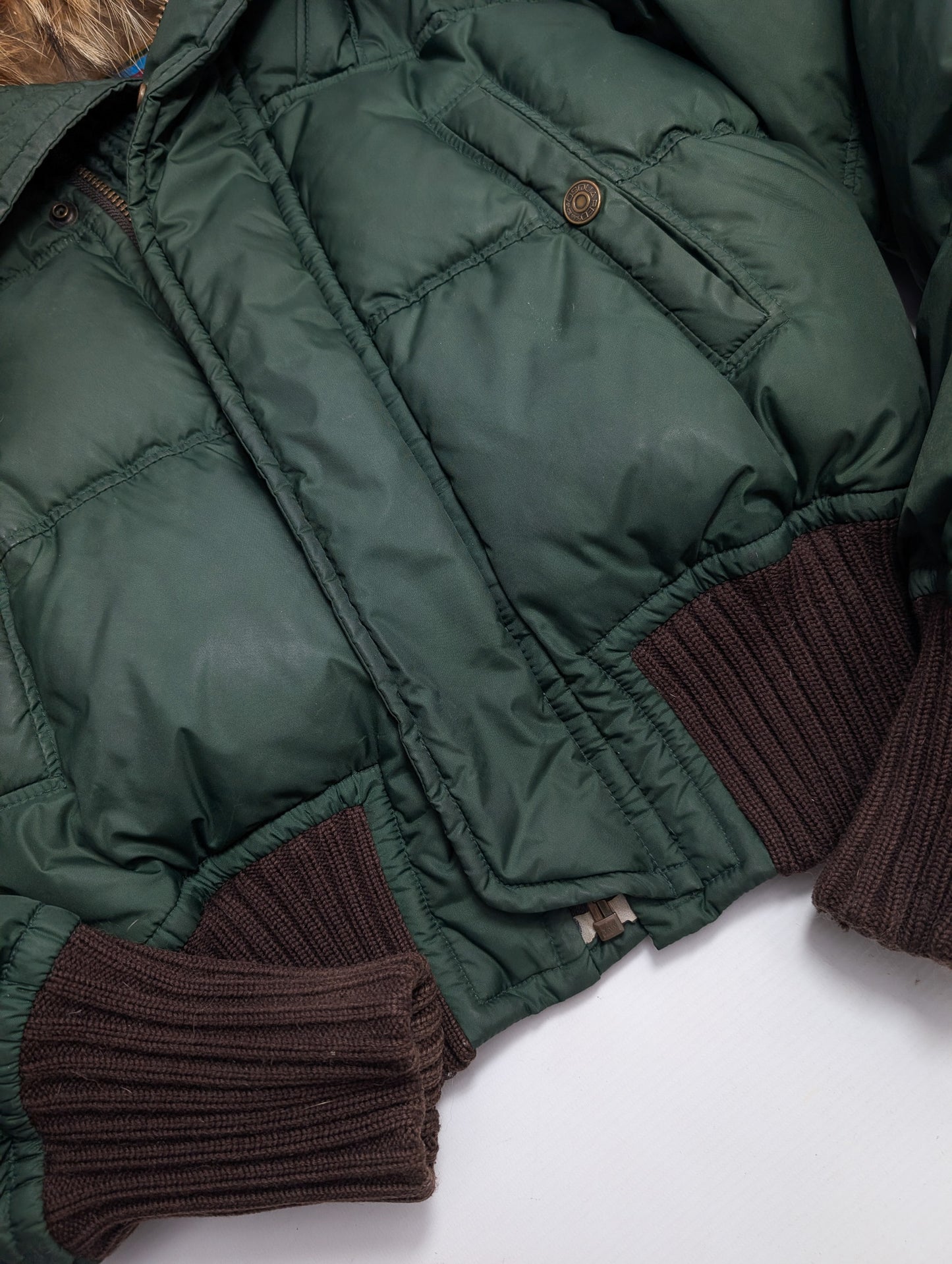 Dsquared2 short puffer jacket in green fur - S