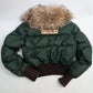 Dsquared2 short puffer jacket in green fur - S