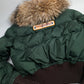 Dsquared2 short puffer jacket in green fur - S