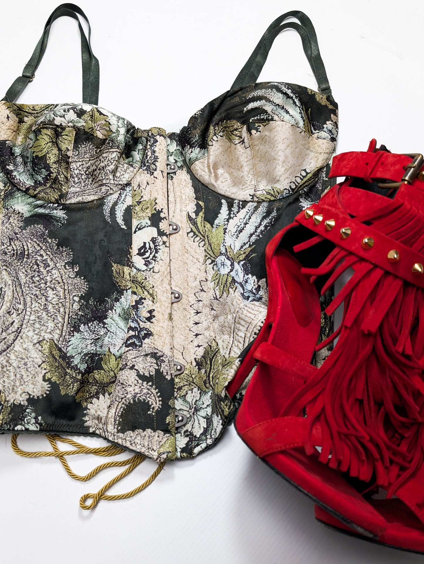 Roberto Cavalli floral patterned corset F/W 2001