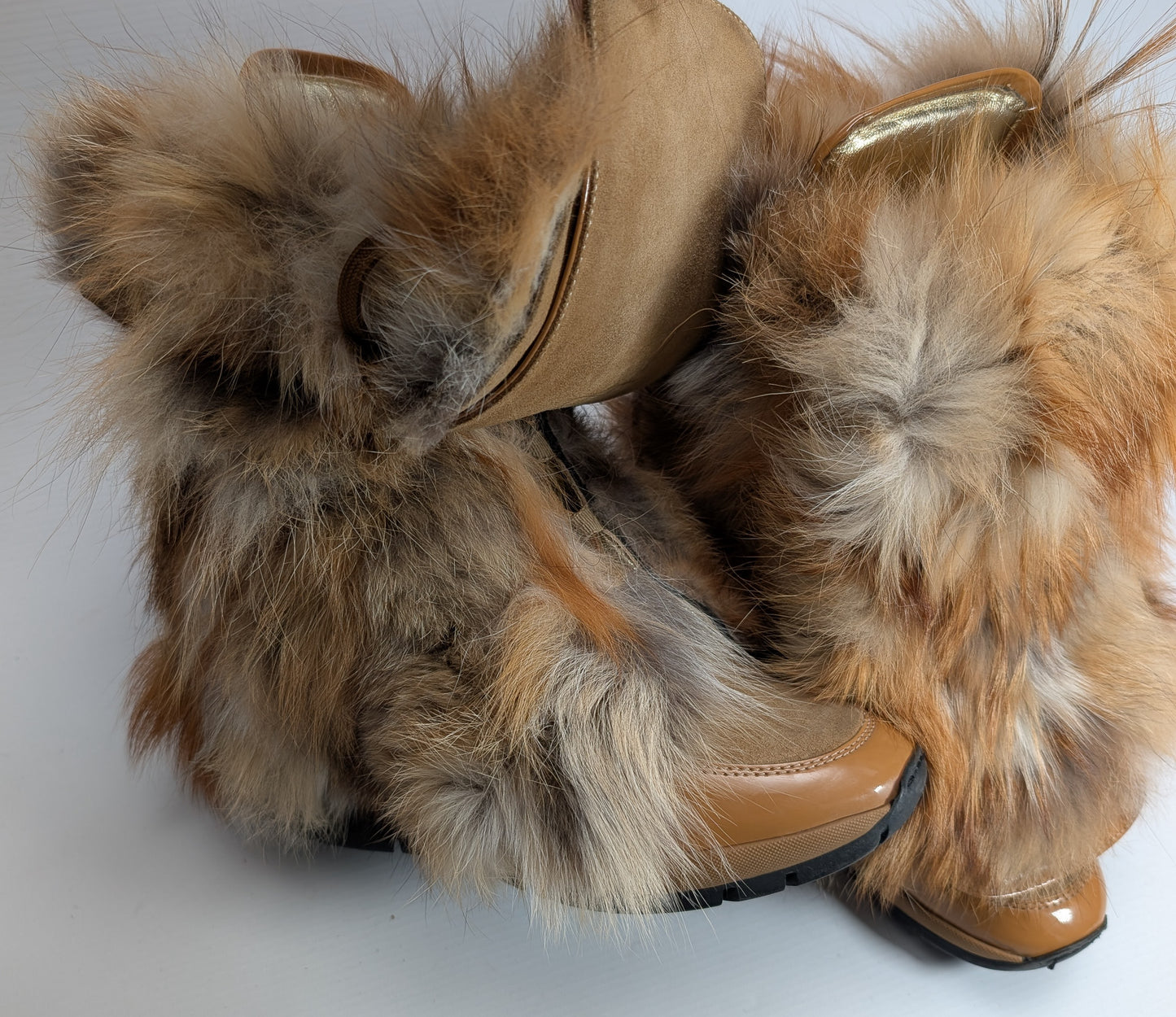 Dsquared2 fur-lined wedge sneakers - EU39|6UK|8US