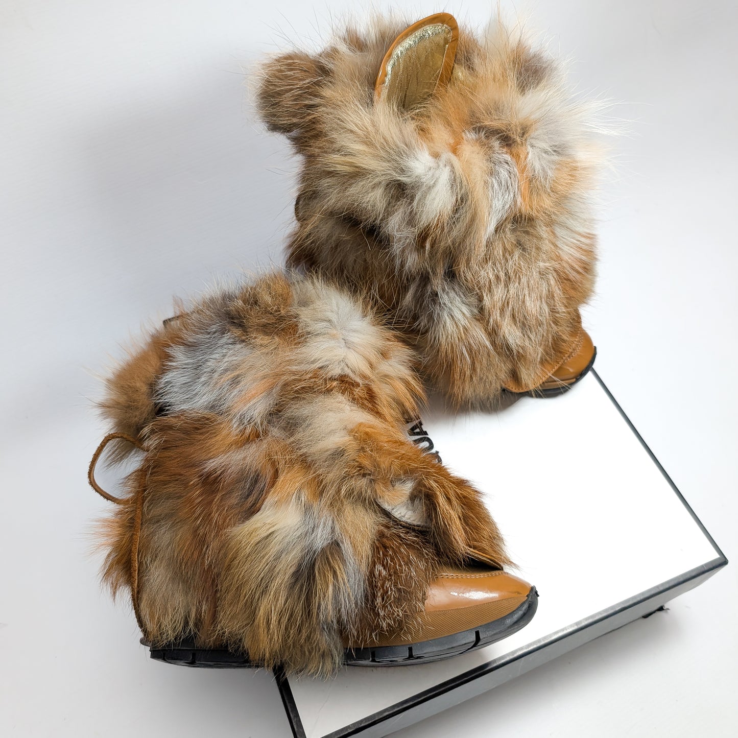 Dsquared2 fur-lined wedge sneakers - EU39|6UK|8US