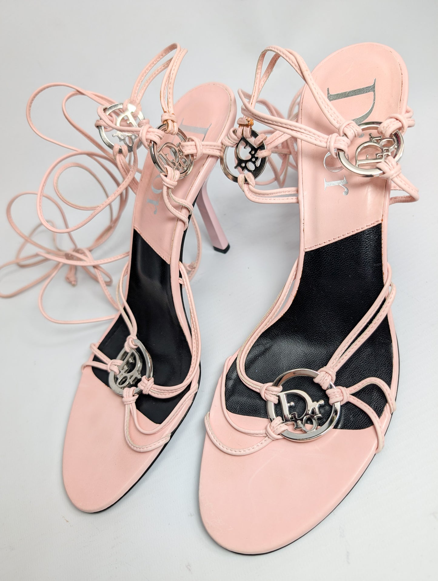 Dior by Galliano pink tie-front sandals - EU39.5|UK6.5|US8.5