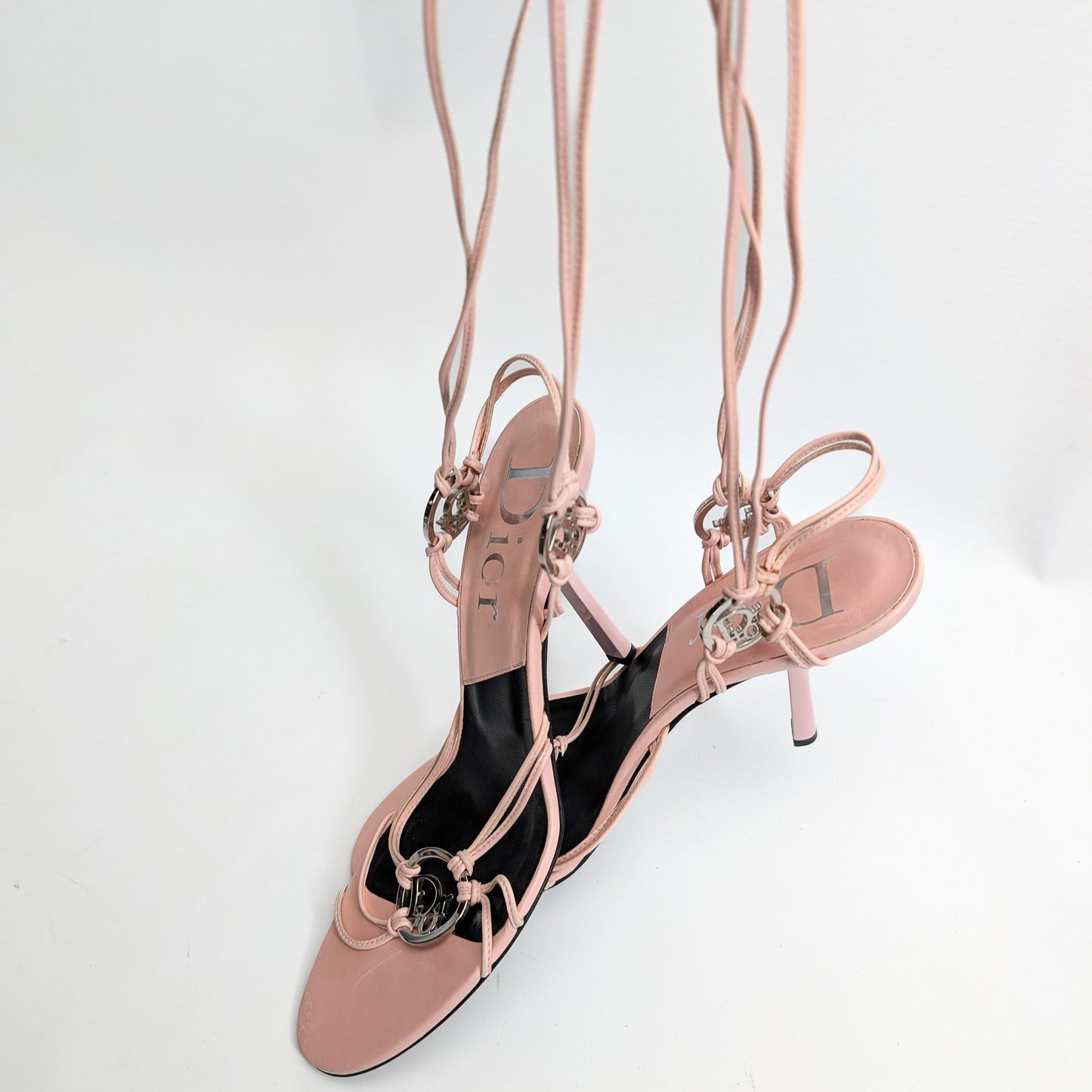 Dior by Galliano pink tie-front sandals - EU39.5|UK6.5|US8.5