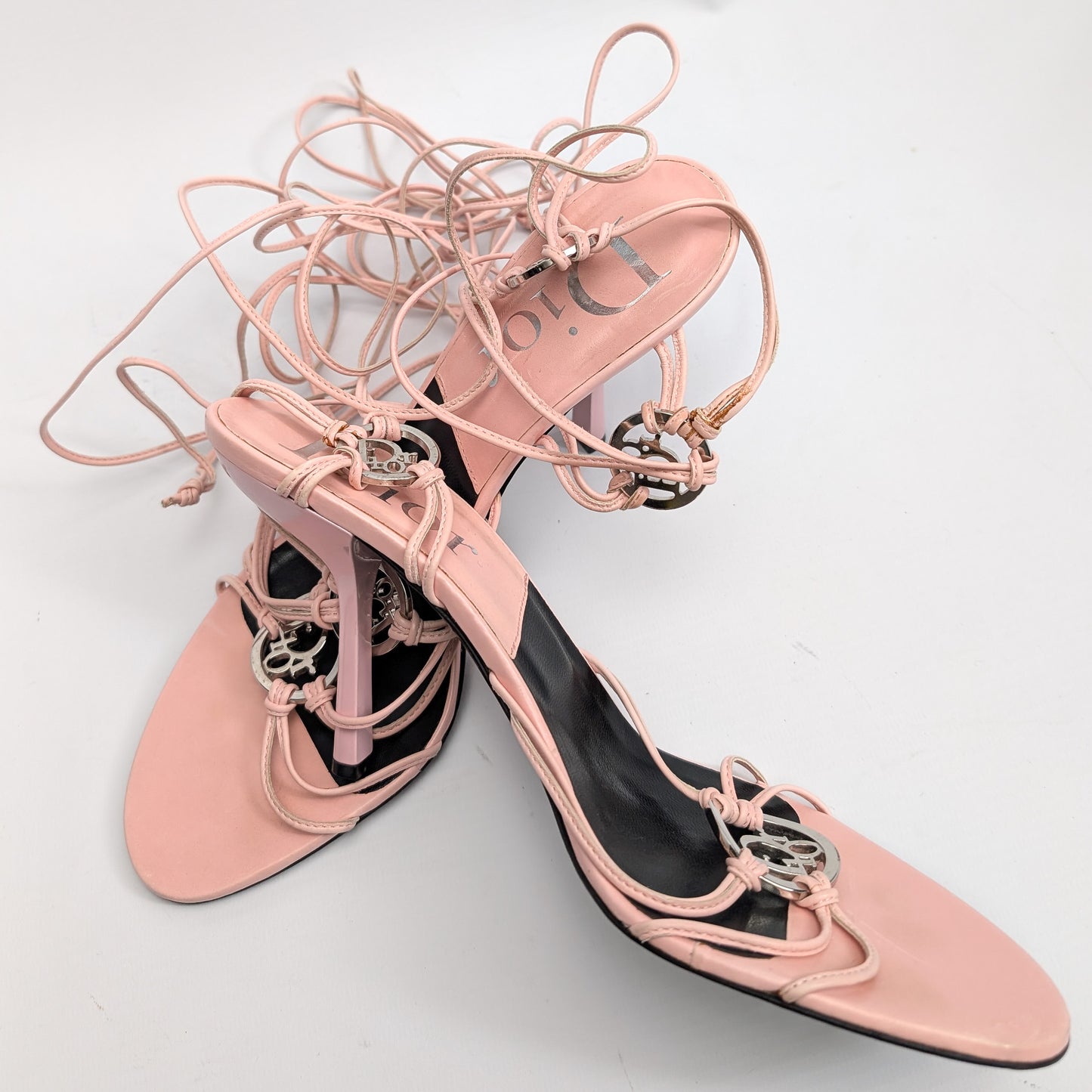 Dior by Galliano pink tie-front sandals - EU39.5|UK6.5|US8.5