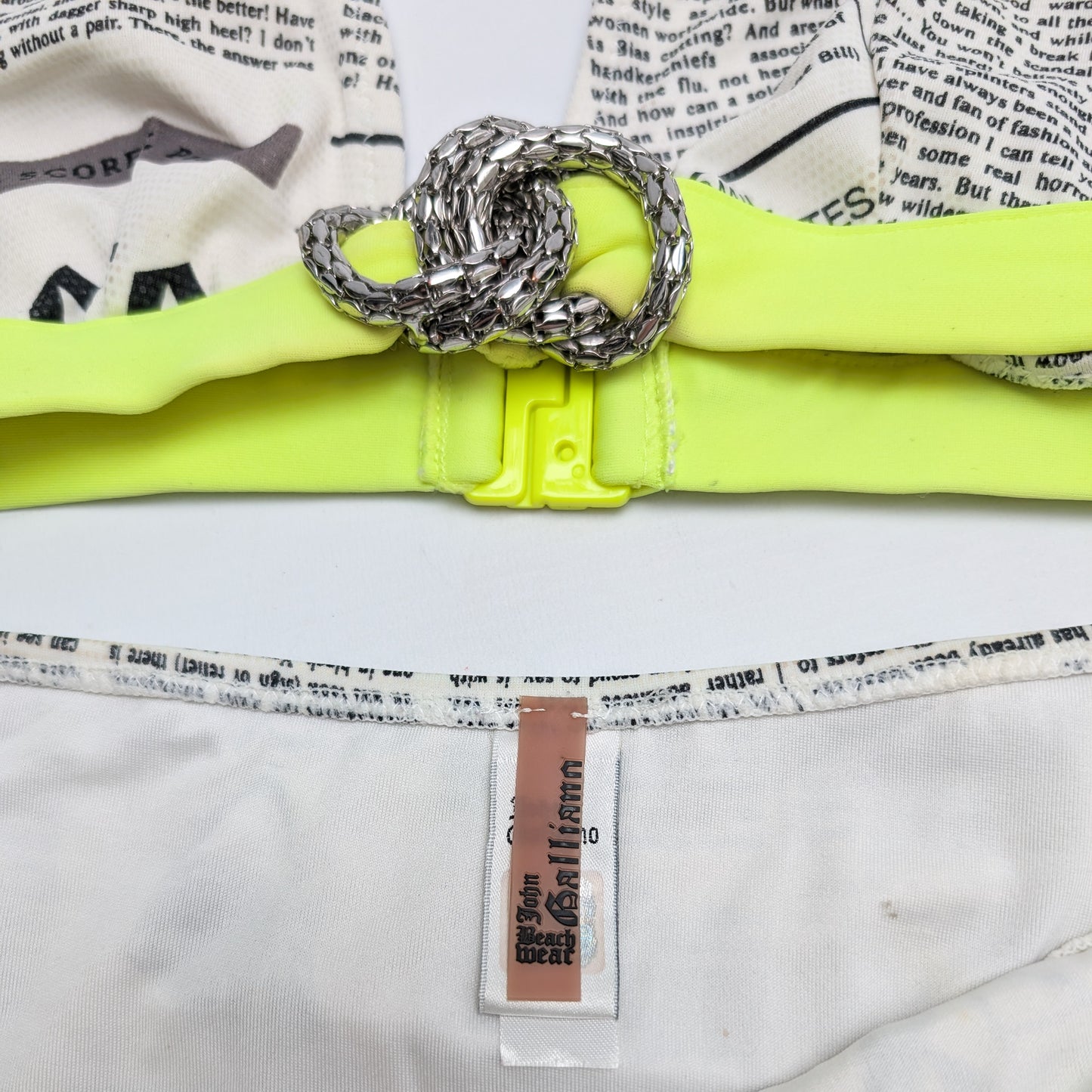 Galliano newspaper print bikini