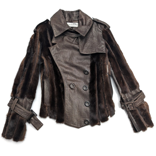 Dior Galliano F/W 2004 Leather and Mink Jacket