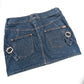 Dior by Galliano denim mini skirt with pink topstitching - M