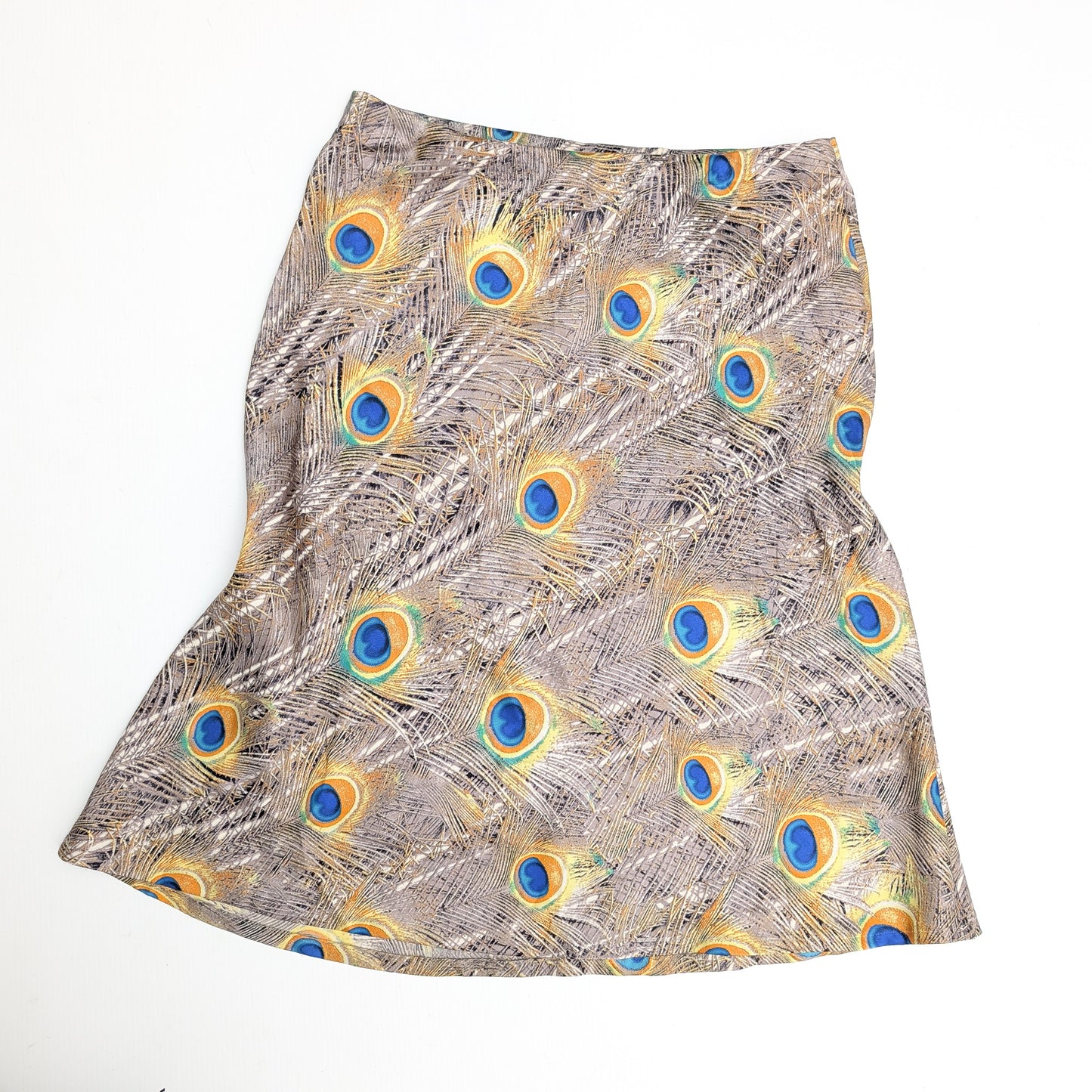Roberto Cavalli Peacock Silk Skirt - F/W 1999