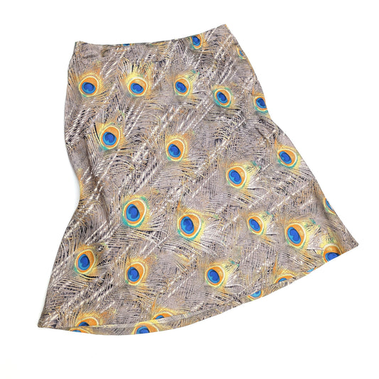 Roberto Cavalli Peacock Silk Skirt - F/W 1999