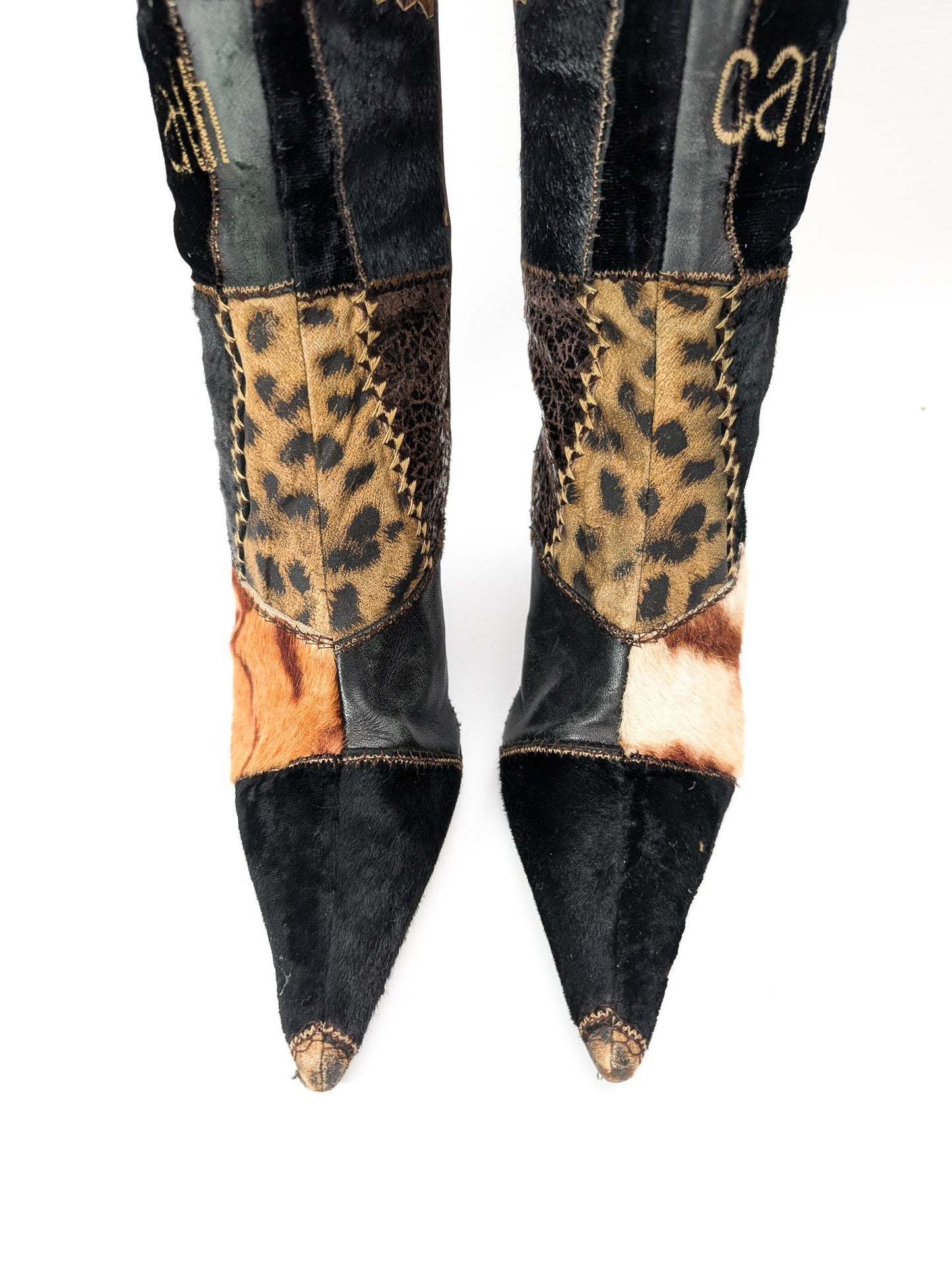 Roberto Cavalli patchwork boots - EU37|UK4|US6