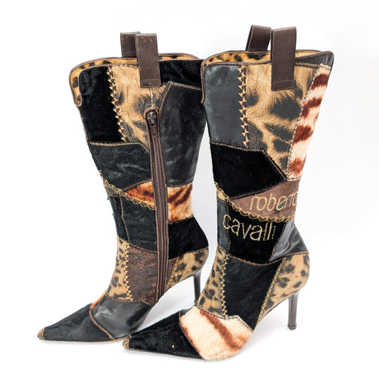 Roberto Cavalli patchwork boots - EU37|UK4|US6