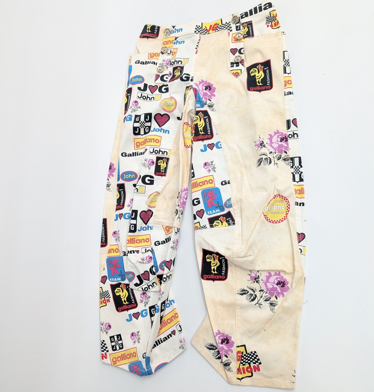"J'adore John Galliano" monogram print trousers