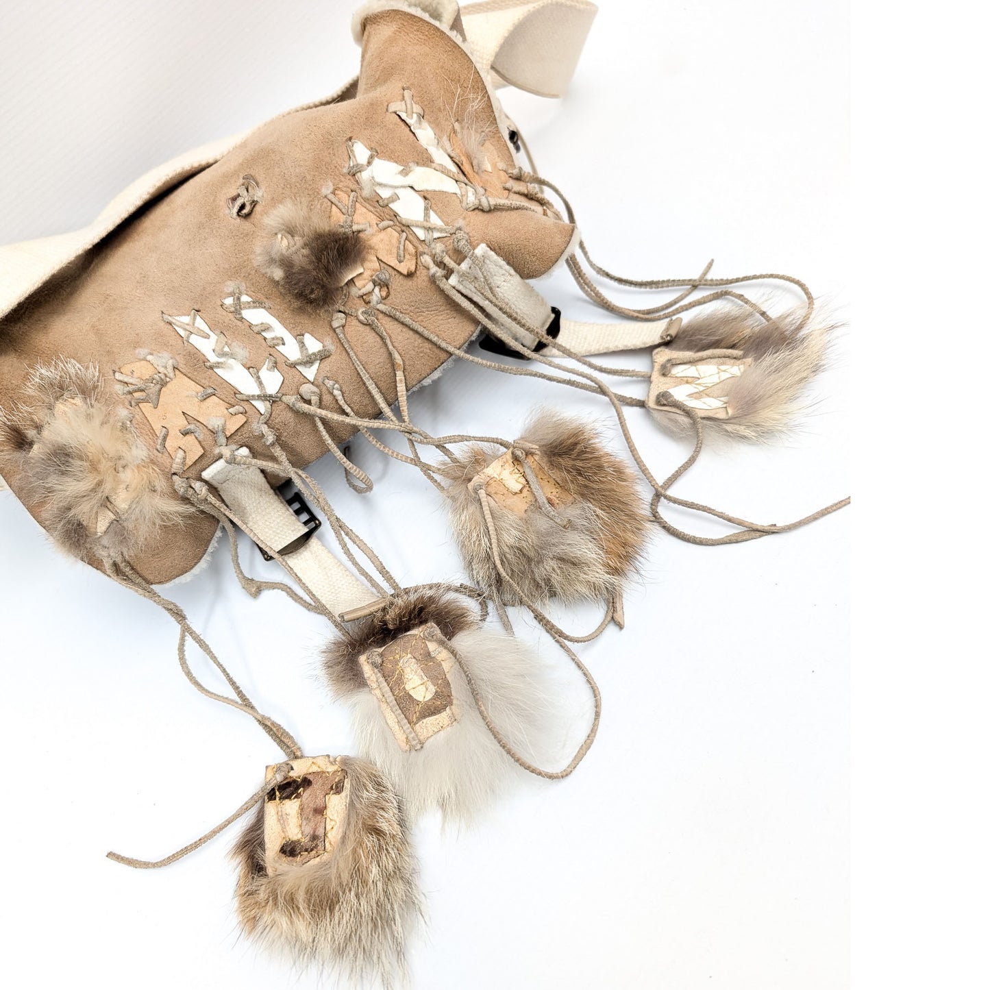 John Galliano Suede and Fur Bag