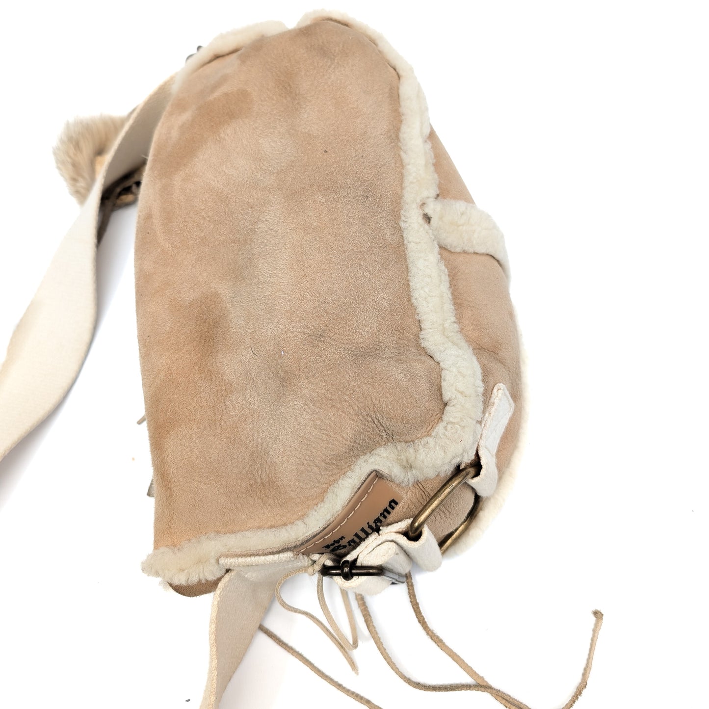 John Galliano Suede and Fur Bag