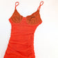 La Perla orange fitted chiffon dress - M