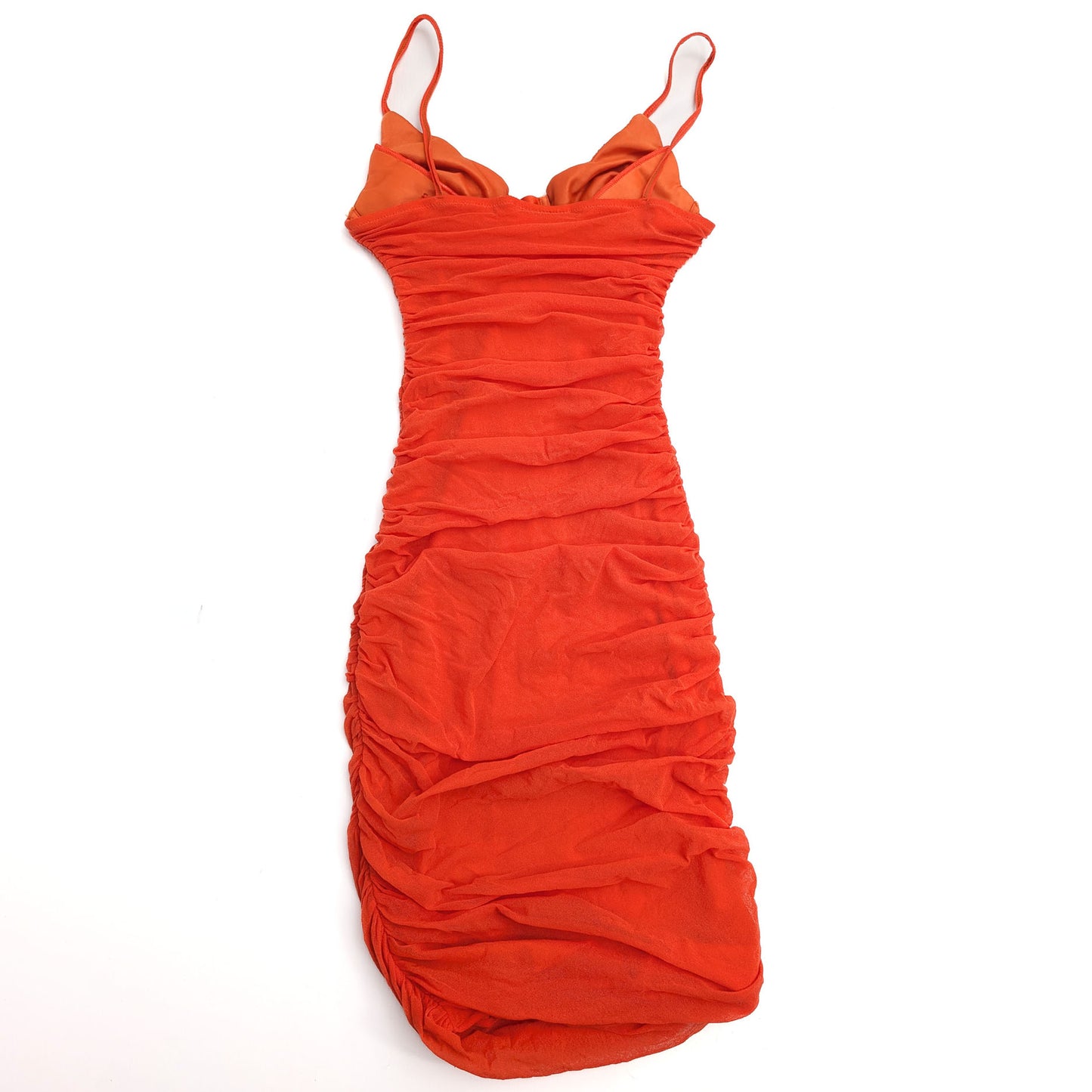 La Perla orange fitted chiffon dress - M
