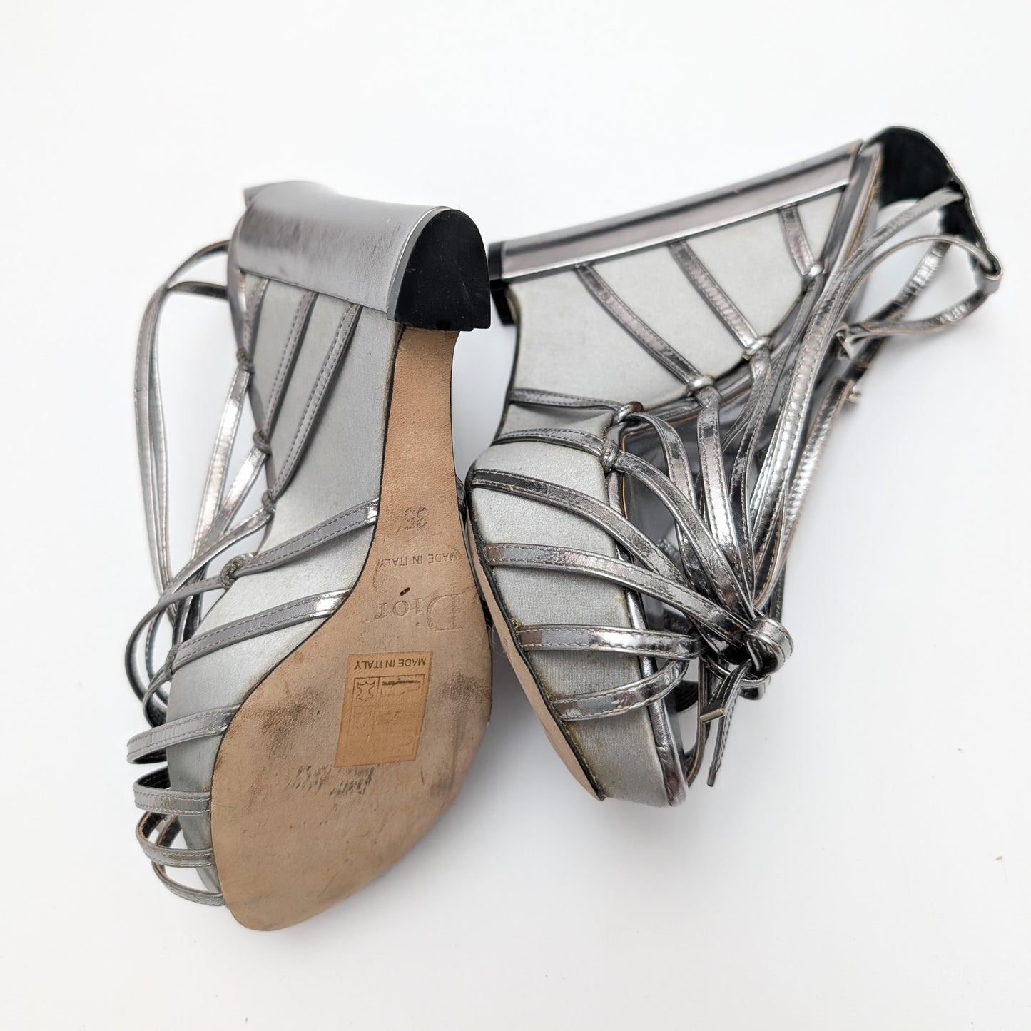 Dior by Galliano S/S 2010 Silver Wedge Sandals - EU35|UK2|US4