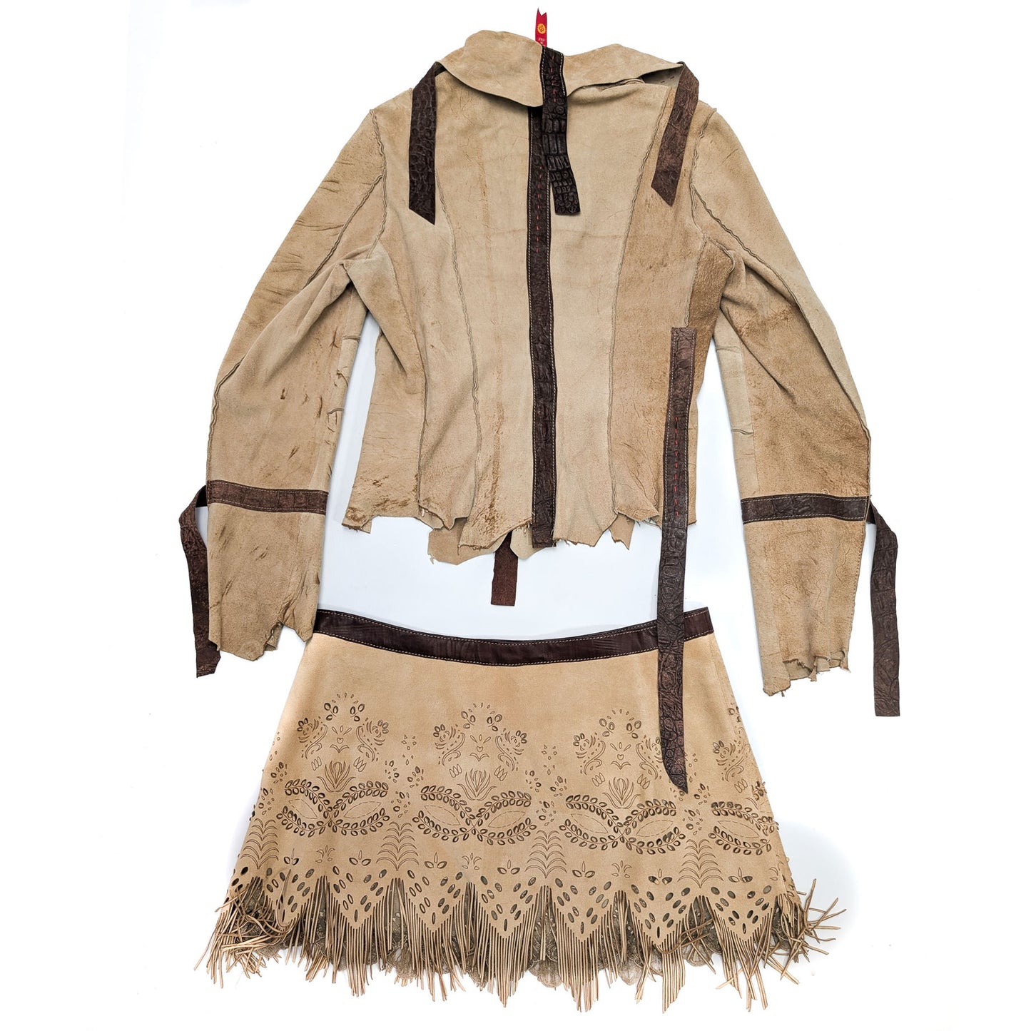 Suede skirt and jacket set - L