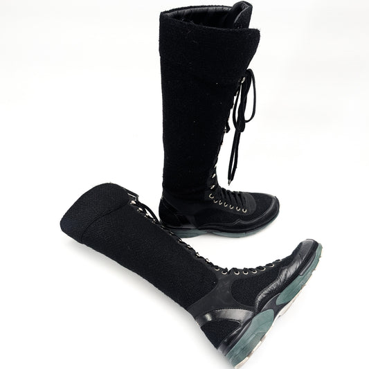 Chanel F/W 2014 tweed sport boots - EU39|UK6|US8