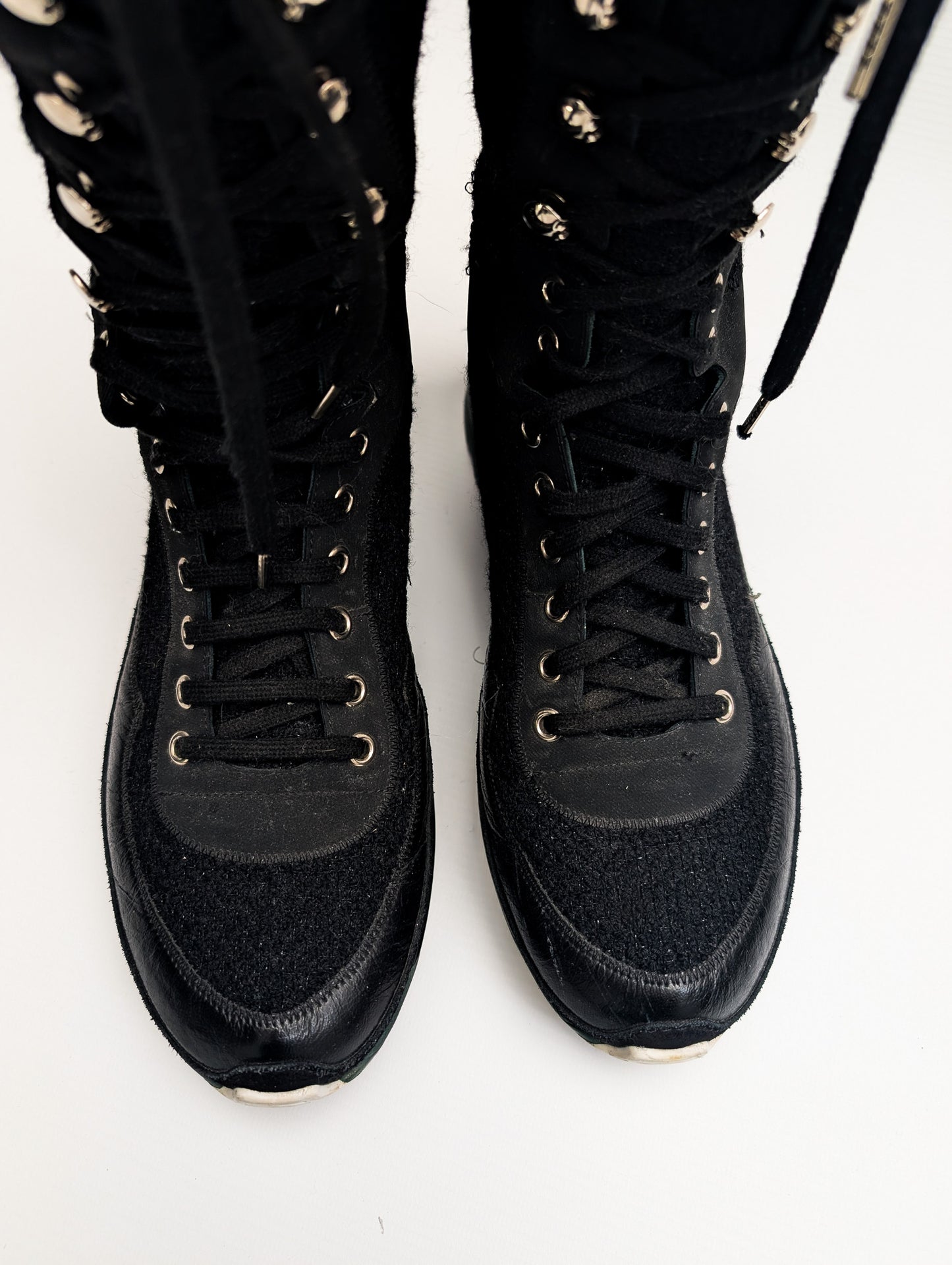Chanel F/W 2014 tweed sport boots - EU39|UK6|US8