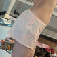 Short Dior en soie et dentelle rose