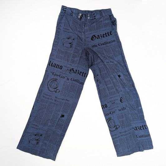 John Galliano Newspaper Print Joggers - M