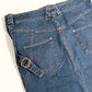 Dior by Galliano pink topstitched denim skirt - M